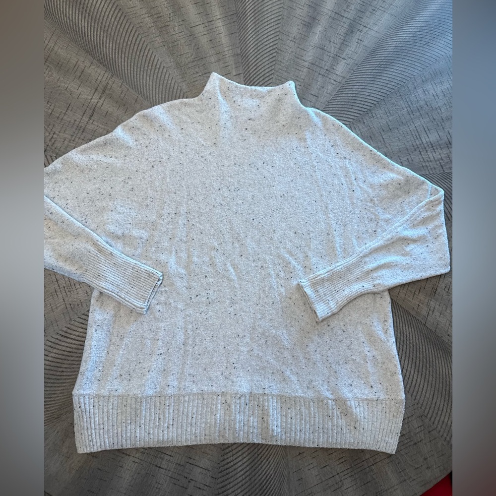 Ruby Moon Light Gray Speckled Turtleneck Sweater